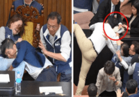 Украл и сбежал: в Тайване депутат парламента «оригинально» сорвал заседание парламента (видео)